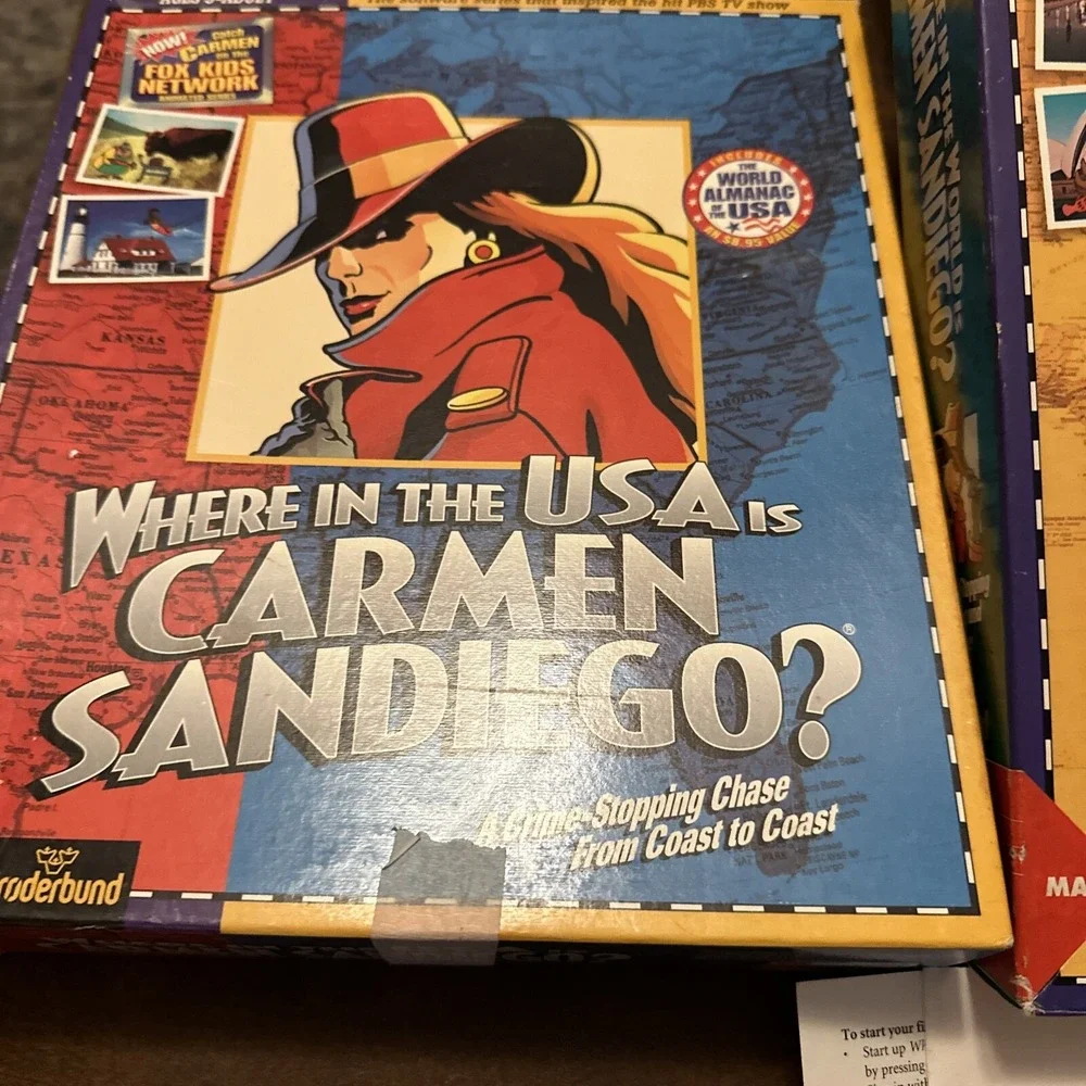 Vintage MacSoftware,Where In The World Is Carmen Sandiego,Where In USA 93 Bigbox